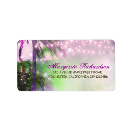 Waterverf String Lights Palms Beach Bruiloft Etiket