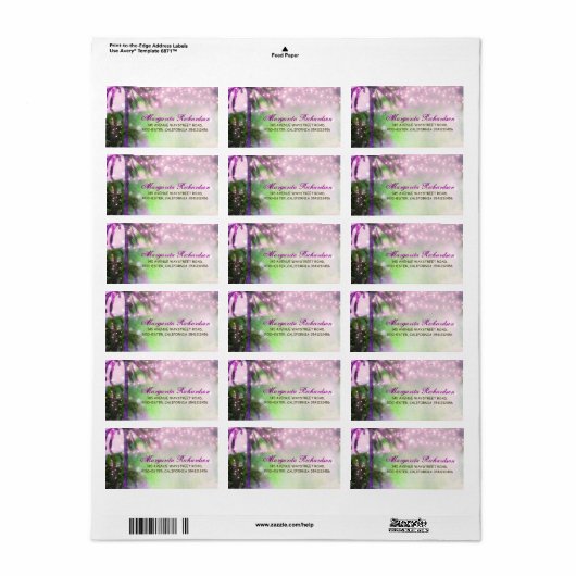 Waterverf String Lights Palms Beach Bruiloft Etiket (Full Sheet)