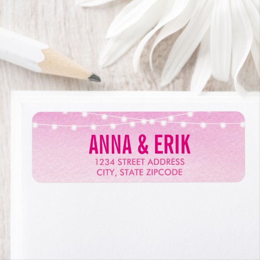 Waterverf String Lights Wedding Etiket (Insitu)