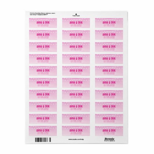 Waterverf String Lights Wedding Etiket (Full Sheet)