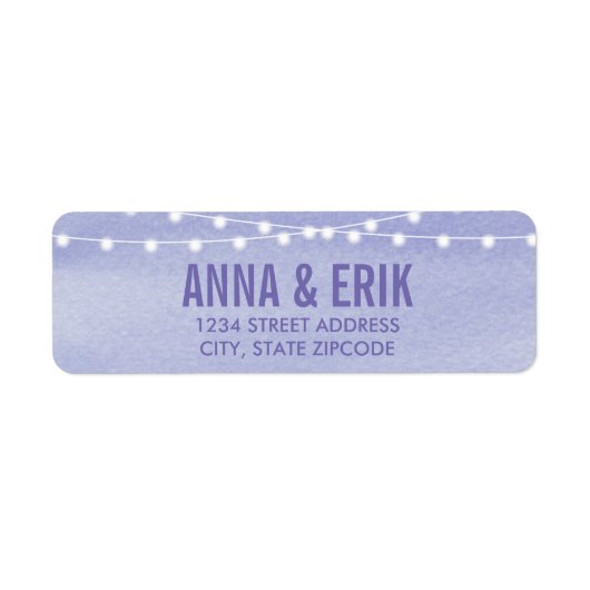 Waterverf String Lights Wedding Etiket (Voorkant)