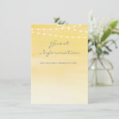 Waterverf String Lights Wedding Informatiekaartje (Staand voorkant)