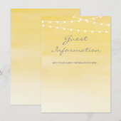 Waterverf String Lights Wedding Informatiekaartje (Voorkant / Achterkant)