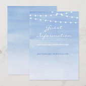 Waterverf String Lights Wedding Informatiekaartje (Voorkant / Achterkant)