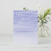 Waterverf String Lights Wedding Informatiekaartje (Staand voorkant)