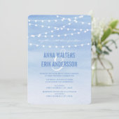 Waterverf String Lights Wedding Kaart (Staand voorkant)