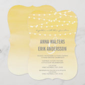 Waterverf String Lights Wedding Kaart (Voorkant / Achterkant)