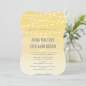 Waterverf String Lights Wedding Kaart (Staand voorkant)