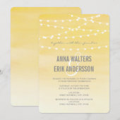 Waterverf String Lights Wedding Kaart (Voorkant / Achterkant)