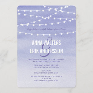 Waterverf String Lights Wedding Kaart