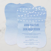 Waterverf String Lights Wedding Kaart (Voorkant / Achterkant)