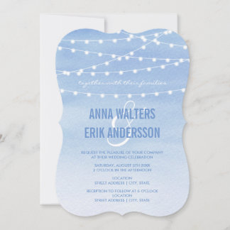 Waterverf String Lights Wedding Kaart