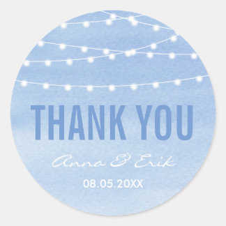 Waterverf String Lights Wedding Ronde Sticker