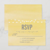 Waterverf String Lights Wedding RSVP Kaartje (Voorkant / Achterkant)