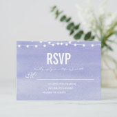 Waterverf String Lights Wedding RSVP Kaartje (Staand voorkant)
