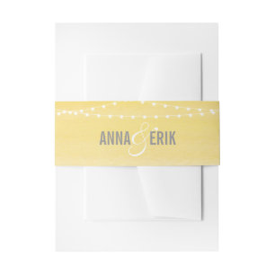 Waterverf String Lights Wedding Uitnodigingen Wikkel