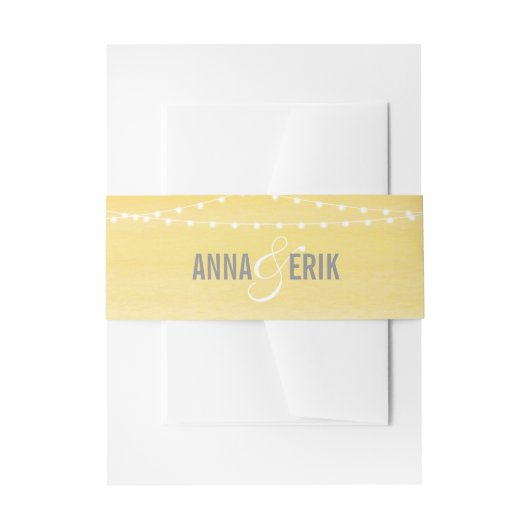 Waterverf String Lights Wedding Uitnodigingen Wikkel (Voorkant Voorbeeld)