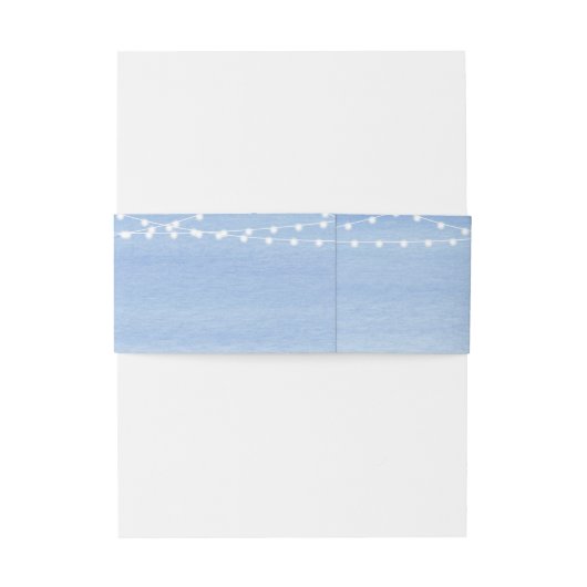 Waterverf String Lights Wedding Uitnodigingen Wikkel (Achterkant Voorbeeld)