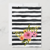 Waterverf Stripe Bright Floral Vrijgezellenfeest Kaart (Achterkant)