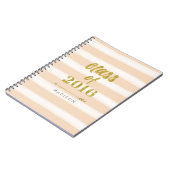 Waterverf Stripe en Faux Gold Foil Klasse 2016 Notitieboek (Linkerzijde)