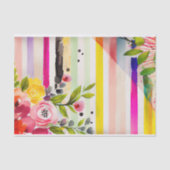 Waterverf Stripe Speelse Whimsical Roze Decoupage Tissuepapier (Voorkant)