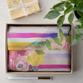 Waterverf Stripe Speelse Whimsical Roze Decoupage Tissuepapier (Geschenk)