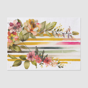 Waterverf Stripe Speelse Whimsical Roze Decoupage Tissuepapier