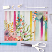 Waterverf Stripe Speelse Whimsical Roze Decoupage Tissuepapier (Craft)