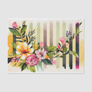 Waterverf Stripe Speelse Whimsical Roze Decoupage Tissuepapier