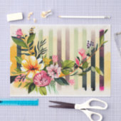 Waterverf Stripe Speelse Whimsical Roze Decoupage Tissuepapier (Craft)