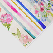 Waterverf Stripe Speelse Whimsical Roze Decoupage Tissuepapier (Detail)