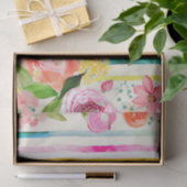 Waterverf Stripe Speelse Whimsical Roze Decoupage Tissuepapier (Geschenk)