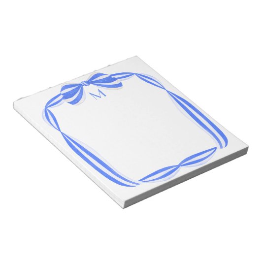 Waterverf Striped Bbon Bow Monogram Blocnote (Schuin)