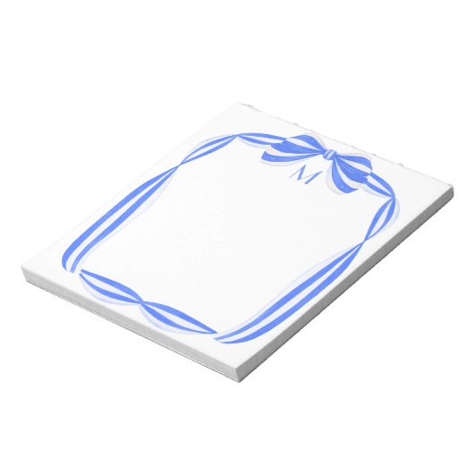 Waterverf Striped Bbon Bow Monogram Blocnote (Linkerzijde)