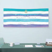Waterverf Striped Nautical Vrijgezellenfeest Banne Spandoek (Beurs)