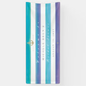 Waterverf Striped Nautical Vrijgezellenfeest Banne Spandoek (Verticaal)