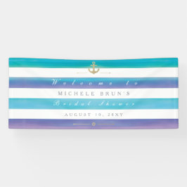 Waterverf Striped Nautical Vrijgezellenfeest Banne Spandoek