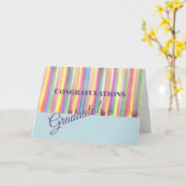 Waterverf Stripes Afstuderen Card Kaart (Gele Bloem)