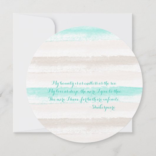 Waterverf Stripes Beach Thema Save the Date (Achterkant)