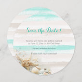 Waterverf Stripes Beach Thema Save the Date (Voorkant / Achterkant)