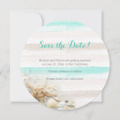 Waterverf Stripes Beach Thema Save the Date (Voorkant)