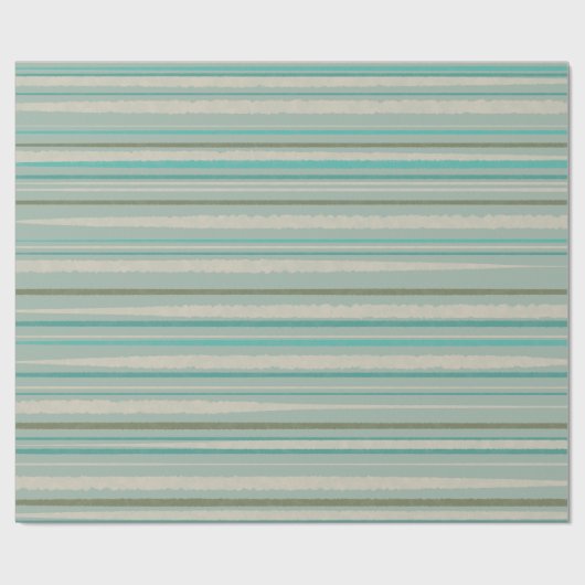 Waterverf Stripes Blauwgroen, Celadon Blue, Olive  Cadeaupapier (Vlak)