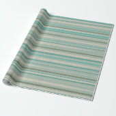 Waterverf Stripes Blauwgroen, Celadon Blue, Olive  Cadeaupapier (Uitgerold)