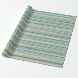 Waterverf Stripes Blauwgroen, Celadon Blue, Olive  Cadeaupapier
