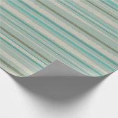 Waterverf Stripes Blauwgroen, Celadon Blue, Olive  Cadeaupapier (Hoek)