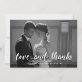 Waterverf Stripes bruiloft Dank u foto Bedankkaart (Voorkant)