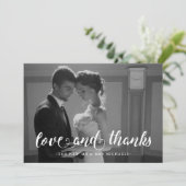 Waterverf Stripes bruiloft Dank u foto Bedankkaart (Staand voorkant)