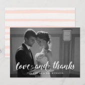 Waterverf Stripes bruiloft Dank u foto Bedankkaart (Voorkant / Achterkant)