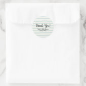 Waterverf Stripes Chic Baby shower Modern Favor Ronde Sticker (Tas)