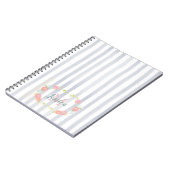 Waterverf Stripes en Floral Monogram Notitieboek (Linkerzijde)